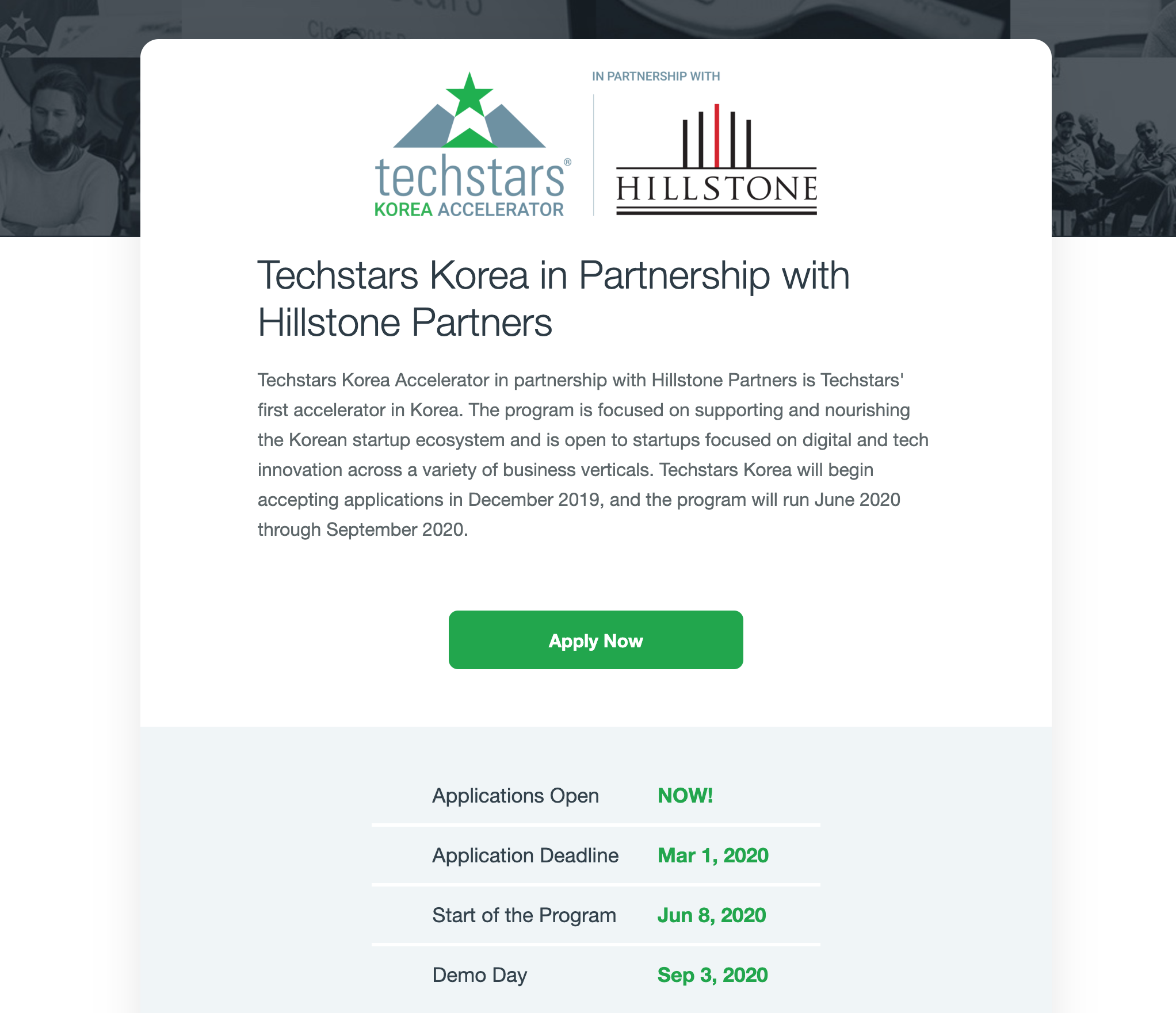 Techstars Korea in Partnership with Hilstone Partners
