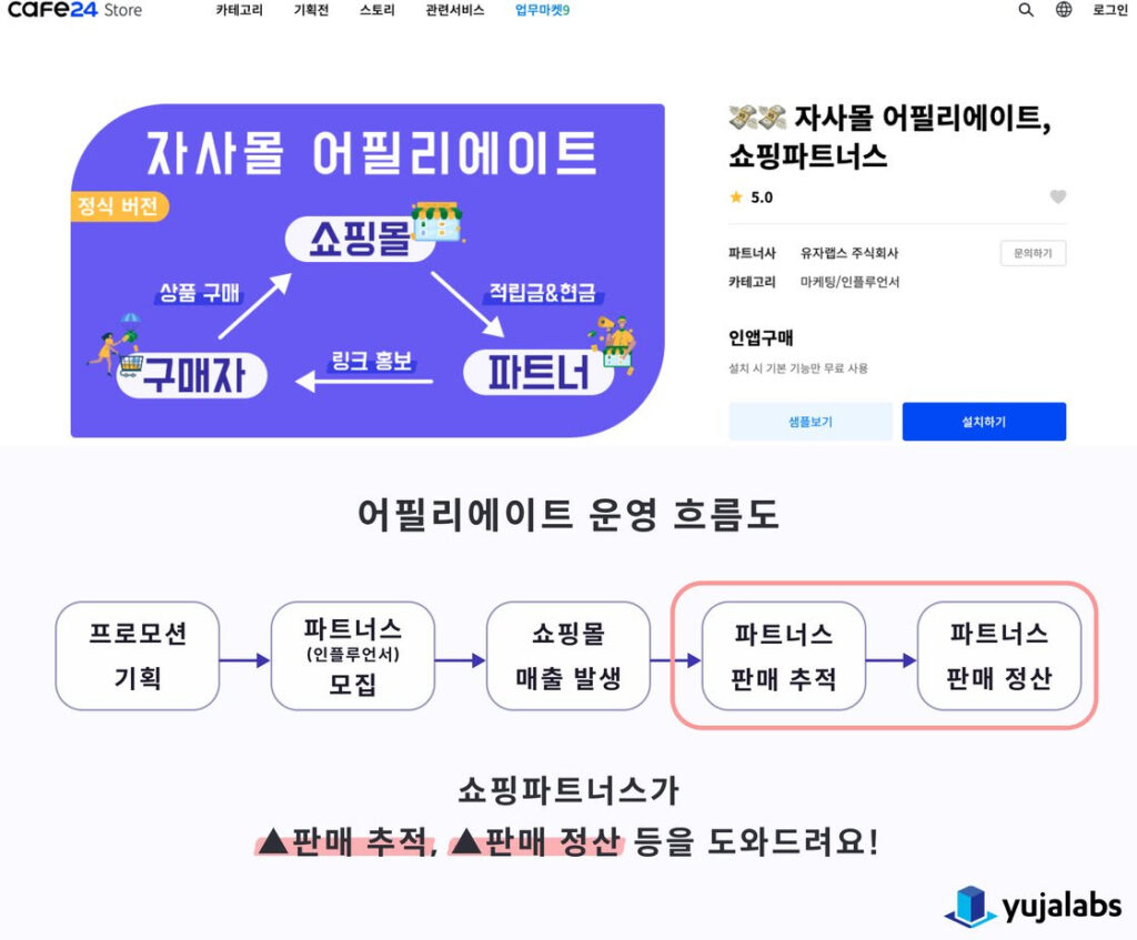 유자랩스, 자사몰 어필리에이트 마케팅 SaaS ‘쇼핑파트너스’ 정산 기능 출시