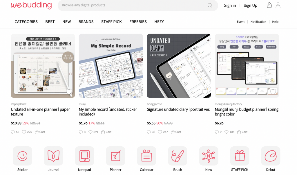 WeBudding Interface